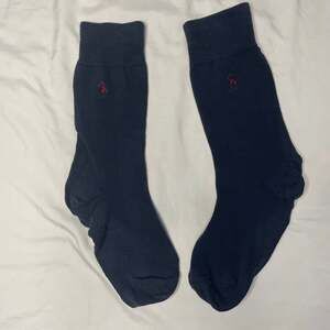 Polo Ralph Lauren Dress Socks – Navy Blue Embroidered Logo (Pair)